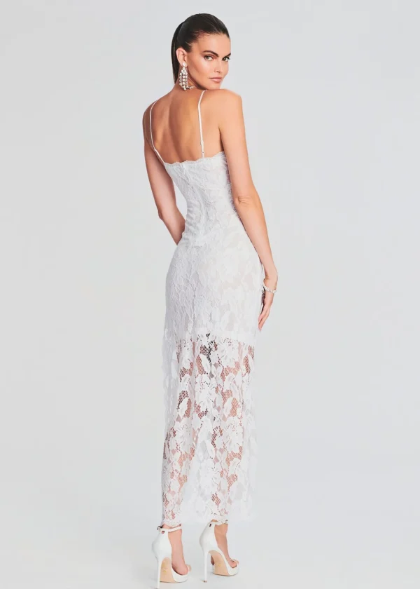 Bridal Shower*Retrofete Reet Lace Midi Dress White