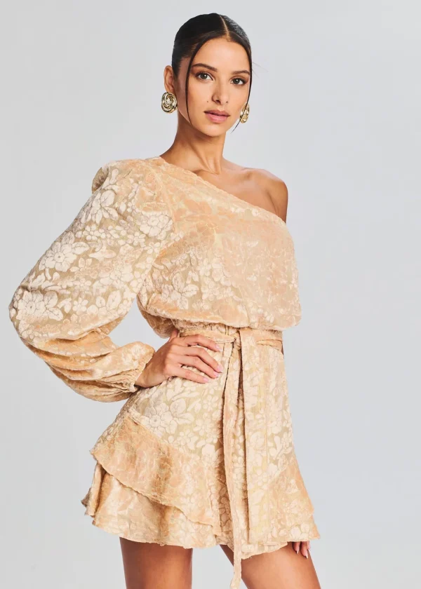 Honeymoon Looks*Retrofete Reha Short Dress Nude