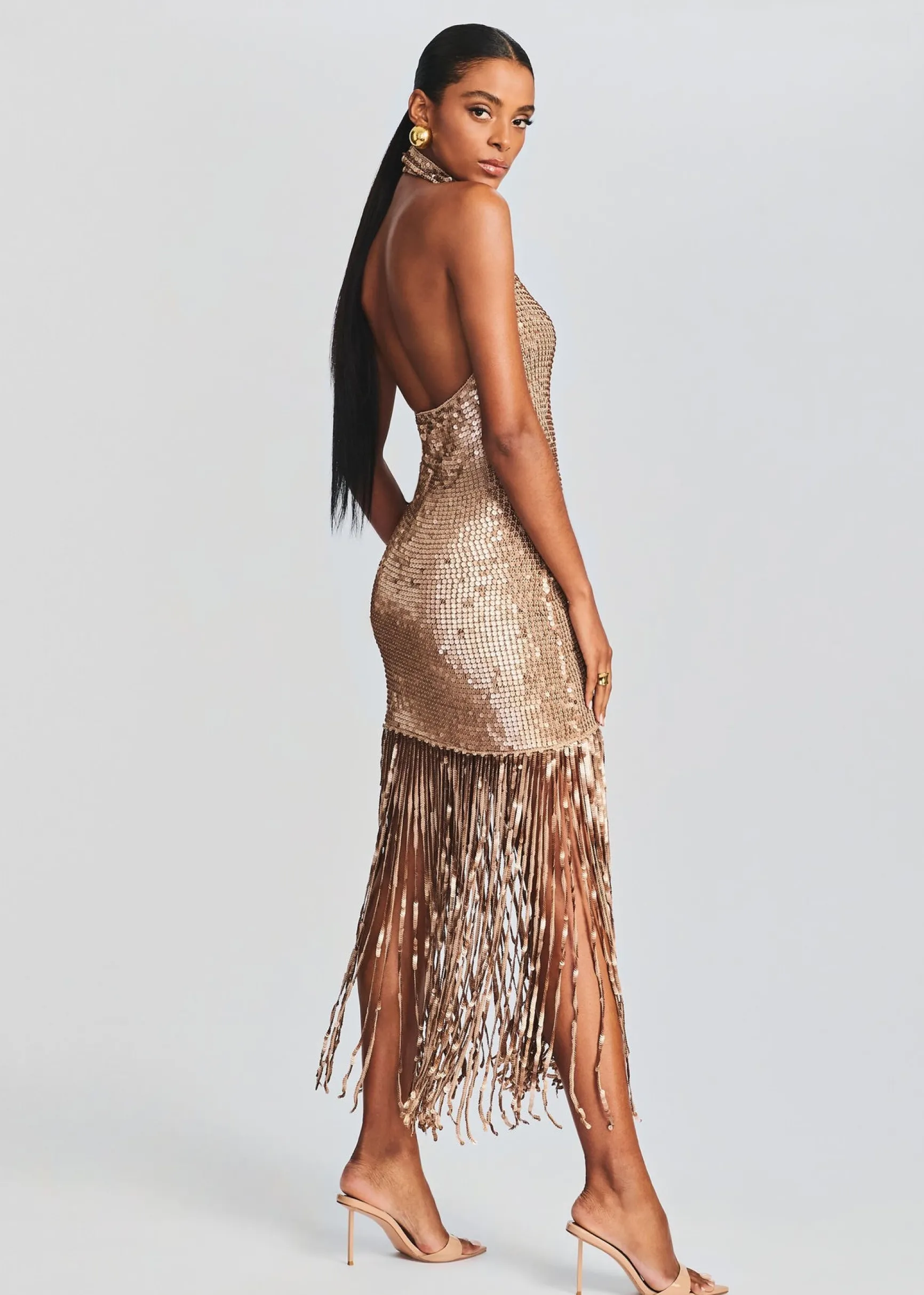 renzo_sequin_crochet_dres_2-3.webp Midi*Retrofete Renzo Sequin Crochet Dress Metallic Tannin