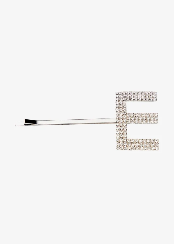 Accessories*Retrofete Rhinestone Alphabet Hair Clip Silver