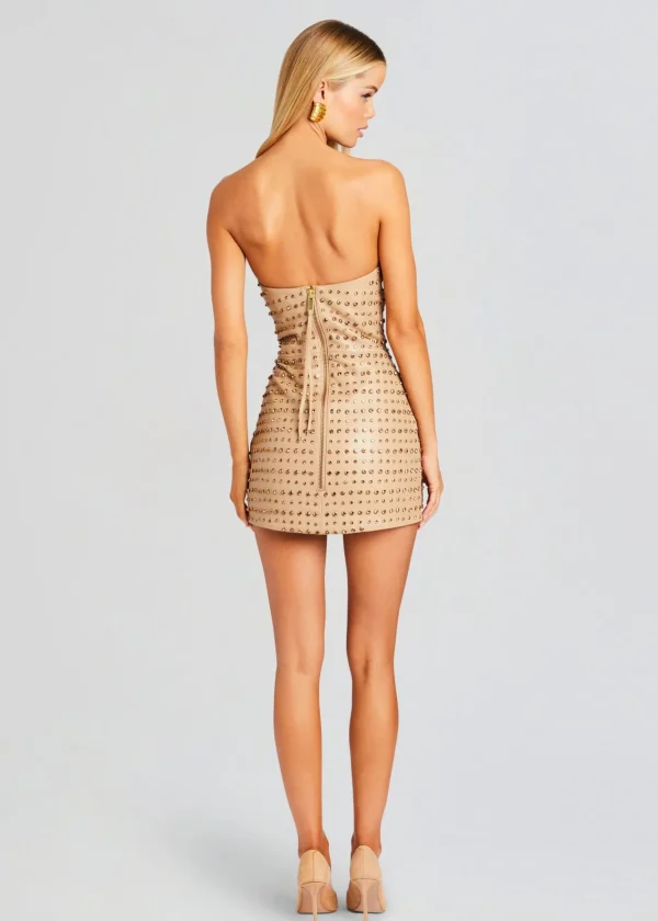 Dresses*Retrofete Rhya Embellished Leather Dress Nude