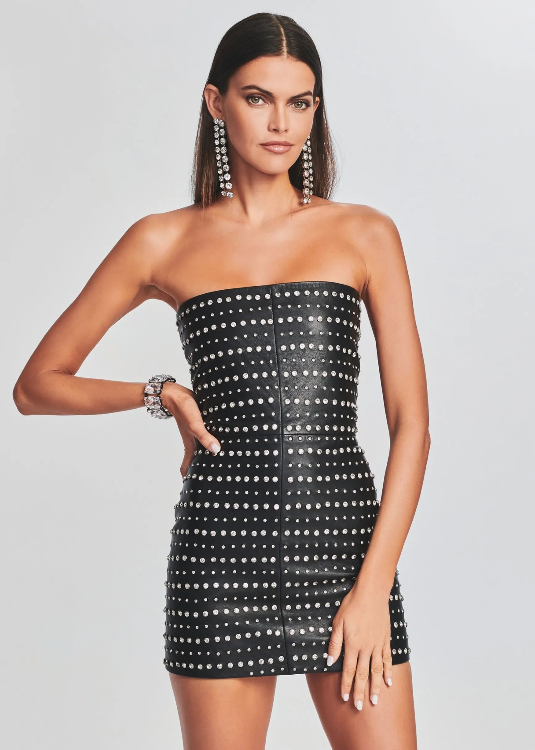 rhya_embellished_leather__4-6.webp RETROFÊTE*Retrofete Rhya Embellished Leather Dress Black/Crystal