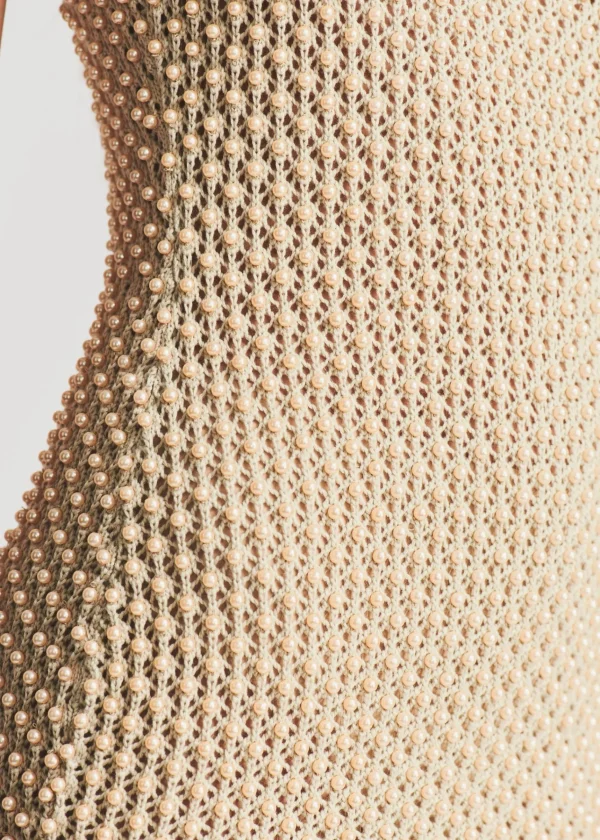 Honeymoon Looks*Retrofete Rocco Crochet Dress Sand