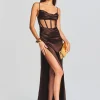RETROFÊTE*Retrofete Rosa Corset Dress Dark Chocolate