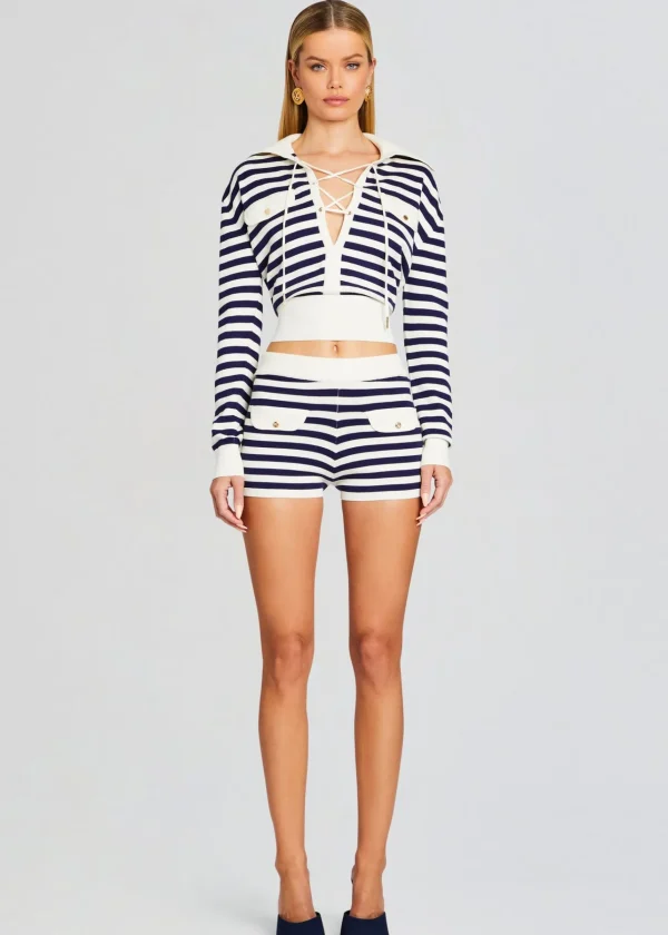 Spring Knits*Retrofete Rose Knit Top Cream/ Navy