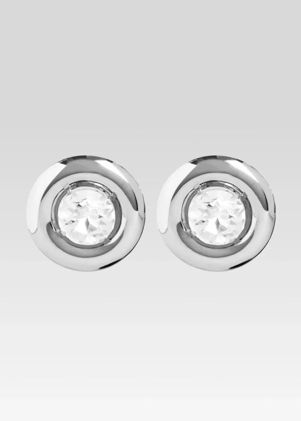 Coming Soon*Retrofete Round Earrings with Crystals Silver