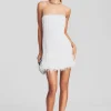 Reception Dresses*Retrofete Rubina Sequin Feather Dress White