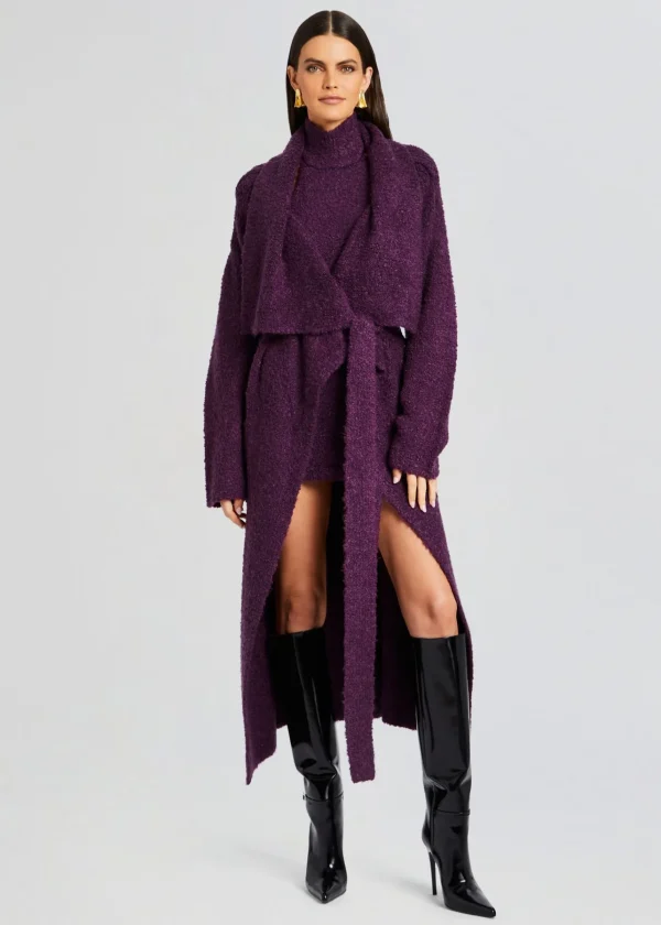 Resort '24*Retrofete Rue Boucle Cardigan Eggplant
