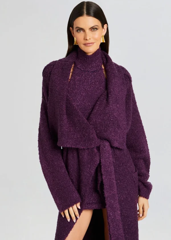 Resort '24*Retrofete Rue Boucle Cardigan Eggplant