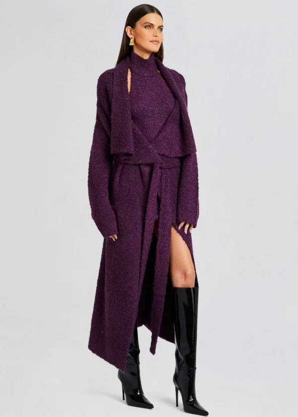Resort '24*Retrofete Rue Boucle Cardigan Eggplant