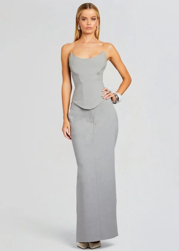 Business Chic*Retrofete Rylie Wool Skirt Grey