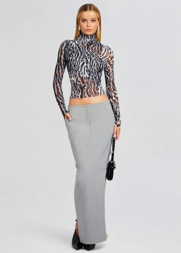 Business Chic*Retrofete Rylie Wool Skirt Grey