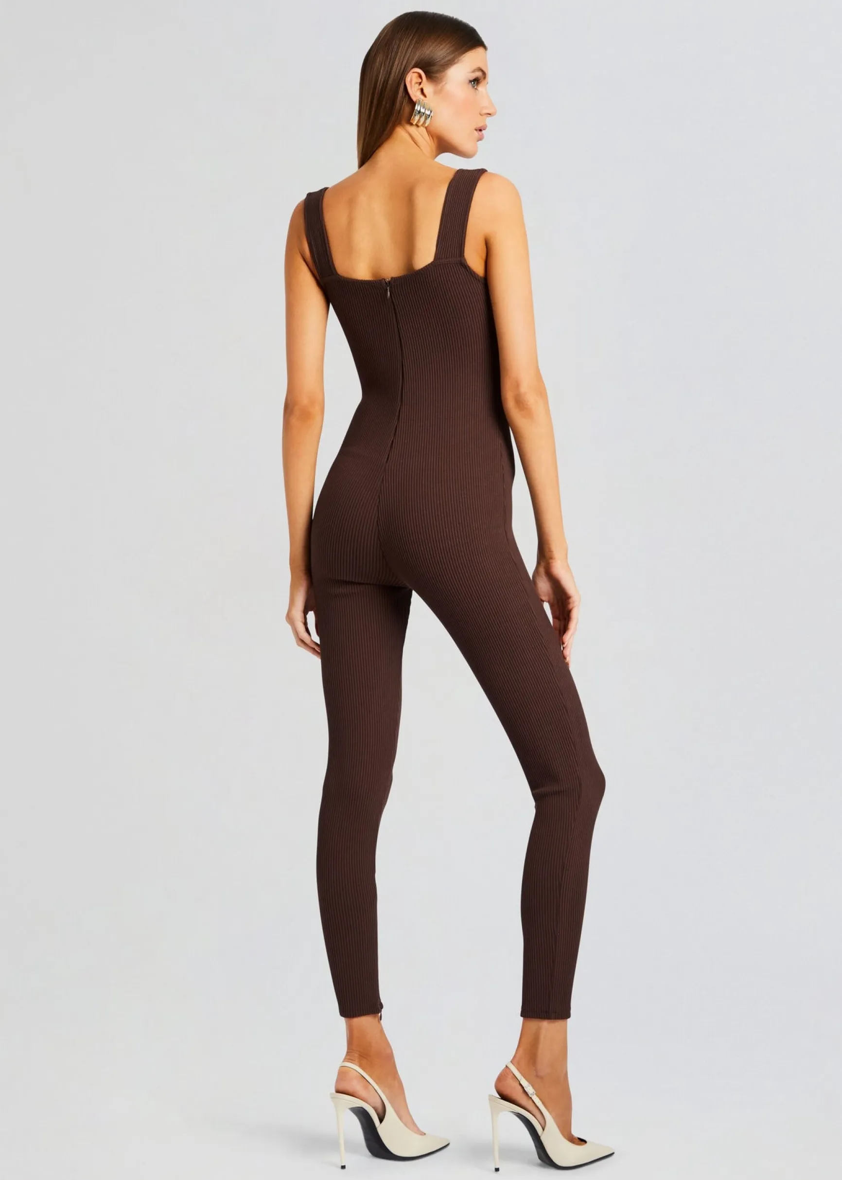 sabrina_sleeveless_enviro_3-3.webp Jumpsuits*Retrofete Sabrina Sleeveless Enviro Rib Catsuit Brown