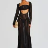 Sheer Bliss*Retrofete Saley Long Dress Black Sham