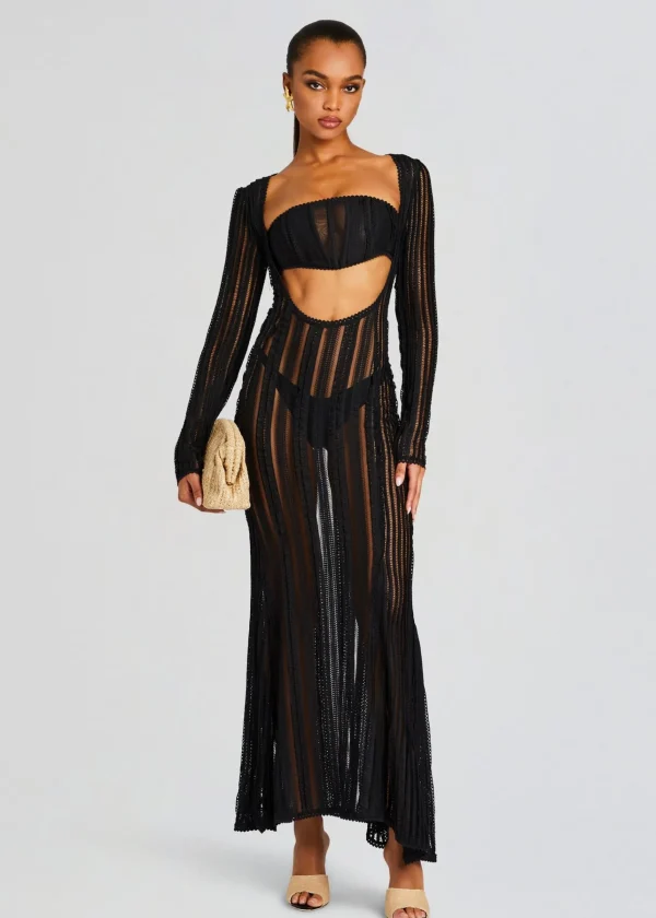 Sheer Bliss*Retrofete Saley Long Dress Black Sham
