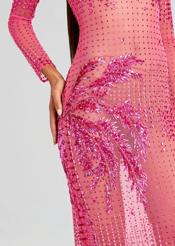 Sheer Bliss*Retrofete Sammy Embellished Dress Ultra Pink