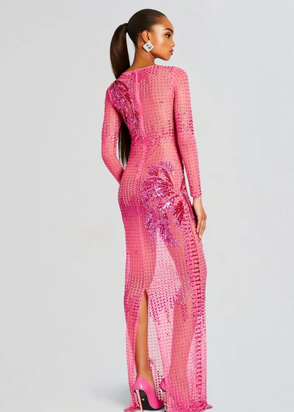 Sheer Bliss*Retrofete Sammy Embellished Dress Ultra Pink