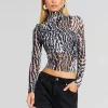 Best Sellers*Retrofete Sana Top Grey Ocelot
