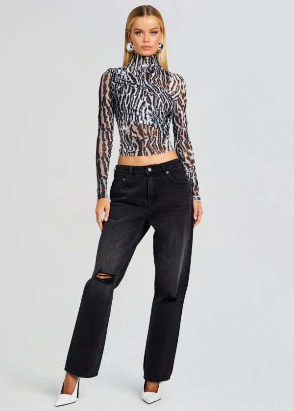 Tops*Retrofete Sana Top Grey Ocelot