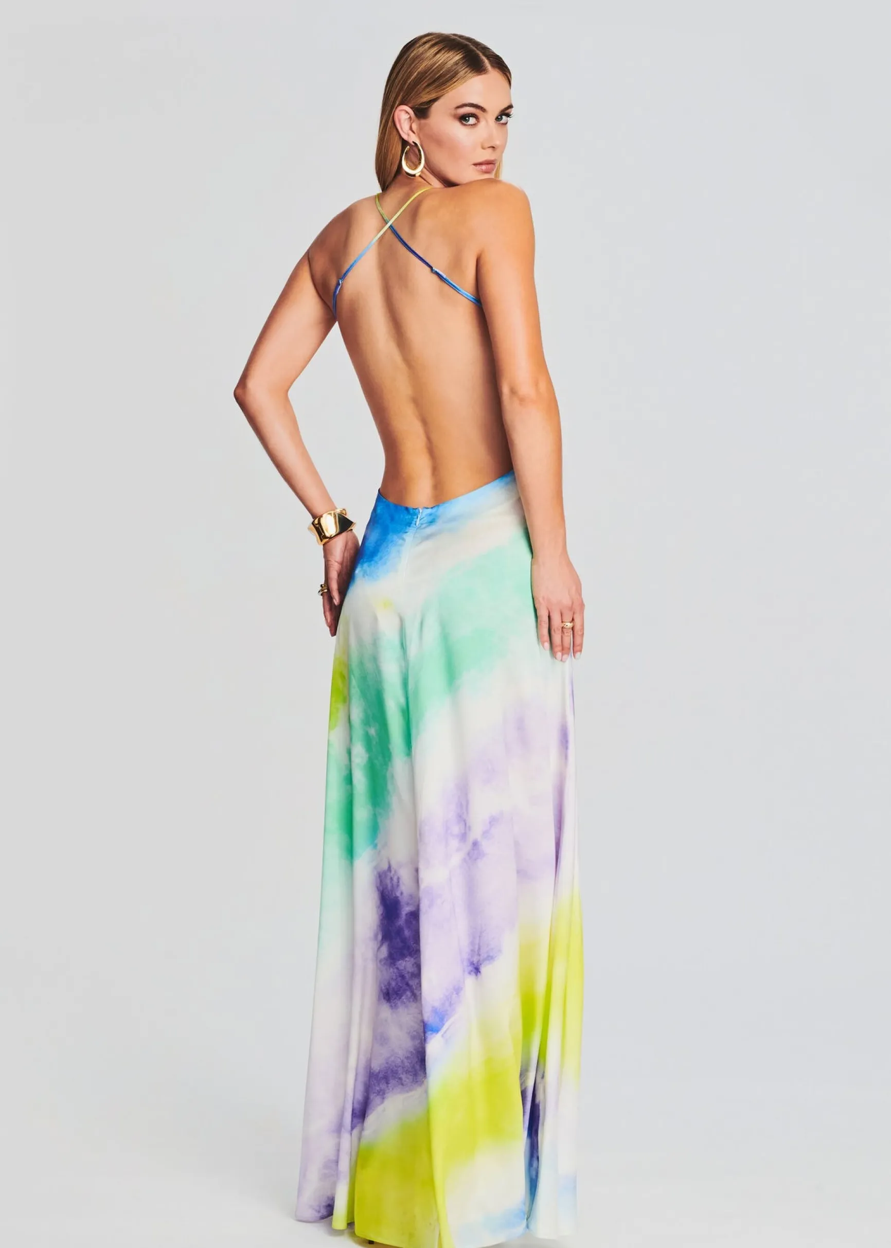 scarlett_silk_dress_3.webp Guest Of*Retrofete Scarlett Silk Dress Watercolor Wave
