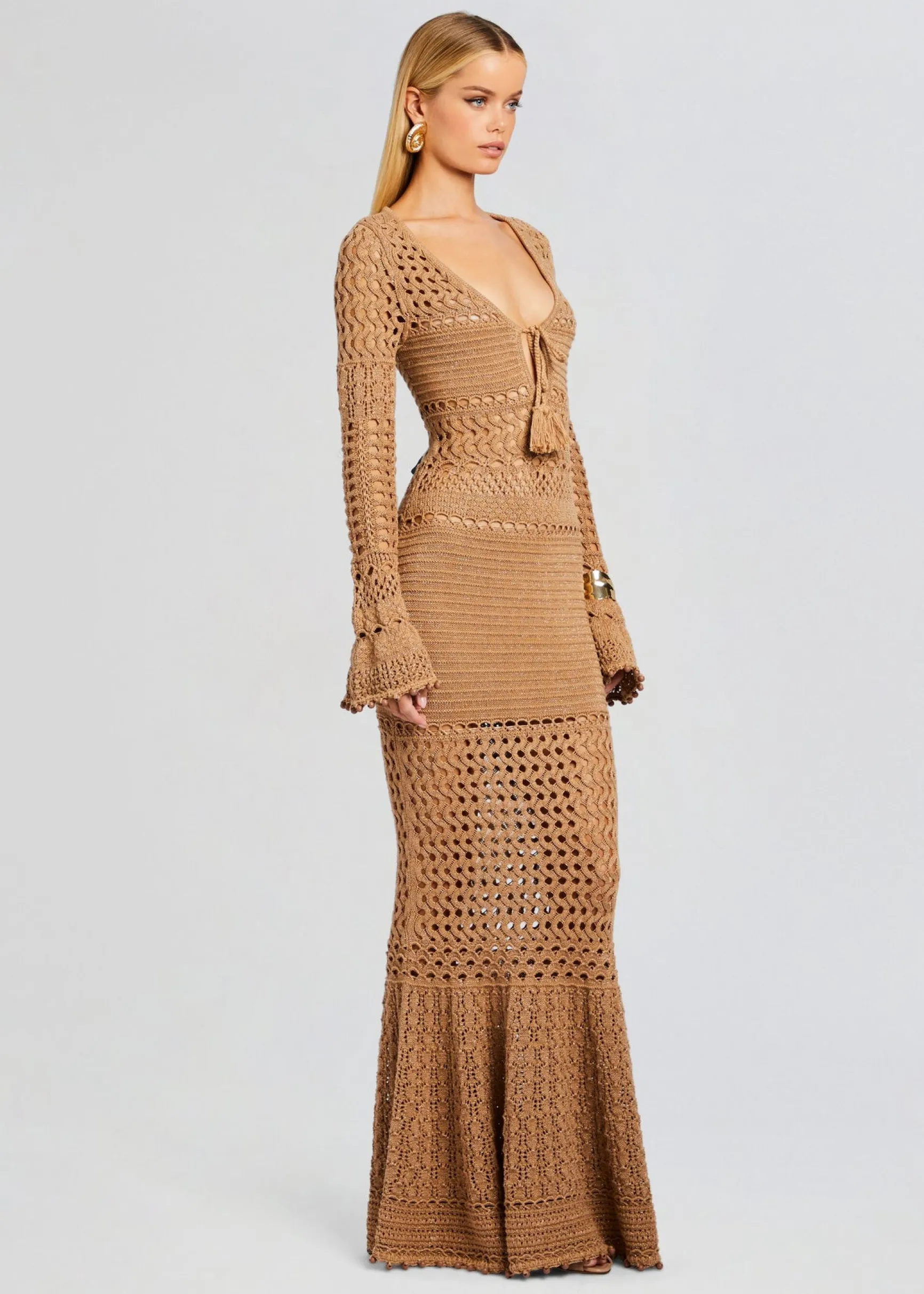 sereno_knit_crochet_dress_2-4.webp Resort '24*Retrofete Sereno Knit Crochet Dress Metallic Nude Bronze