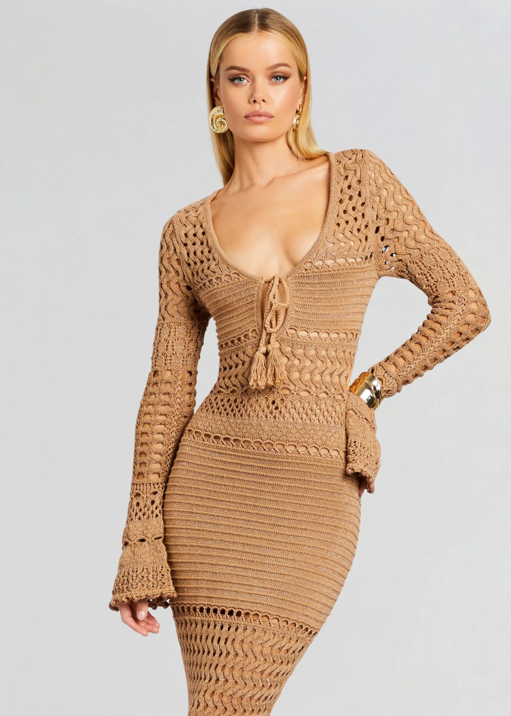 sereno_knit_crochet_dress_4-2.webp Day to Night*Retrofete Sereno Knit Crochet Dress Metallic Nude Bronze
