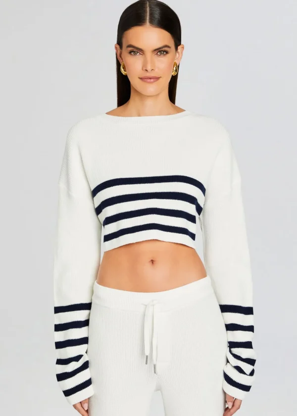 Trending*Retrofete Sharlie Sweater White/ Navy