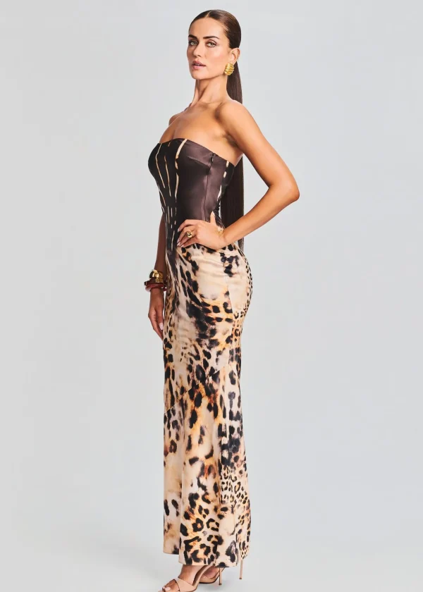 Guest Of*Retrofete Shayna Silk Dress Vintage Cheetah