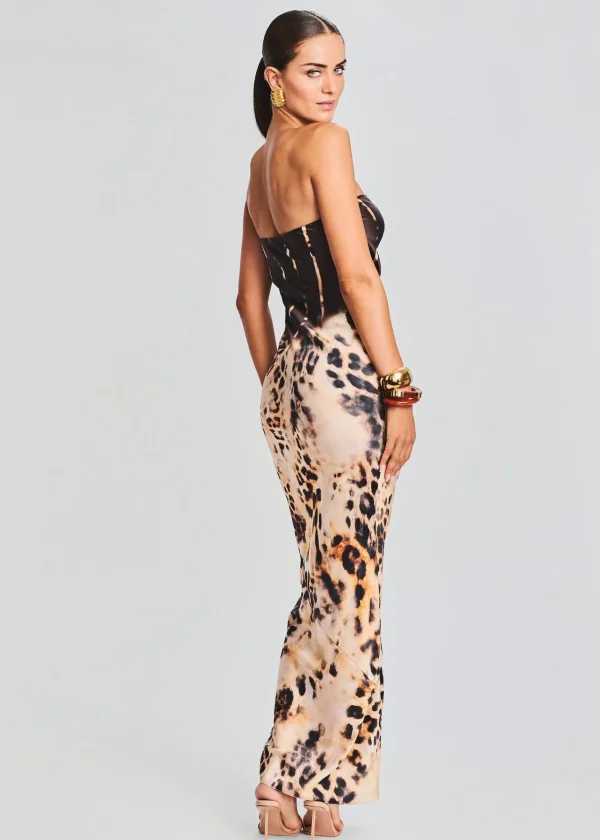 RETROFÊTE*Retrofete Shayna Silk Dress Vintage Cheetah