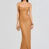 Trending*Retrofete Shilo Embellished Silk Dress Tannin