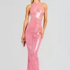 Guest Of*Retrofete Shivonne Sequin Lace Dress Paradise Pink