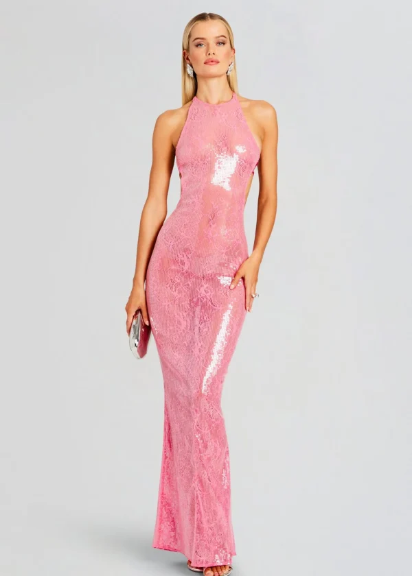 Resort '24*Retrofete Shivonne Sequin Lace Dress Paradise Pink