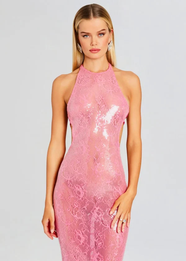 Resort '24*Retrofete Shivonne Sequin Lace Dress Paradise Pink