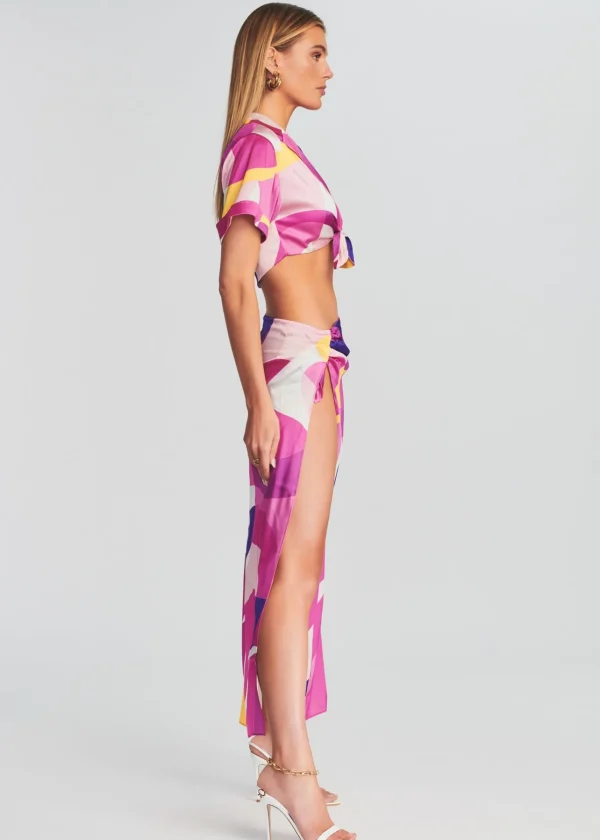 Final Sale*Retrofete Siena Silk Top Pink Geo