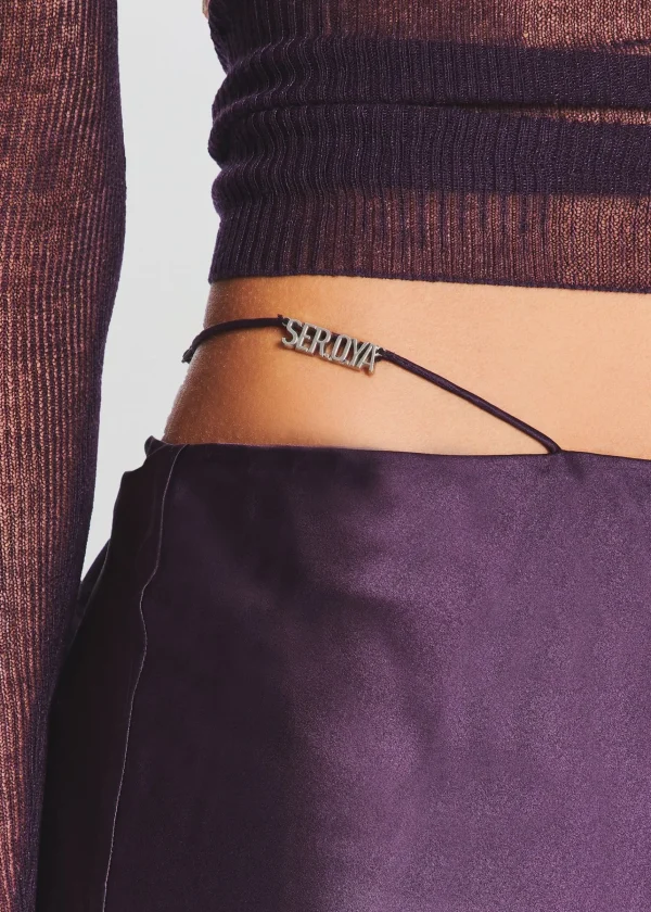 Best Sellers*Retrofete Silvana Silk Maxi Skirt Eggplant