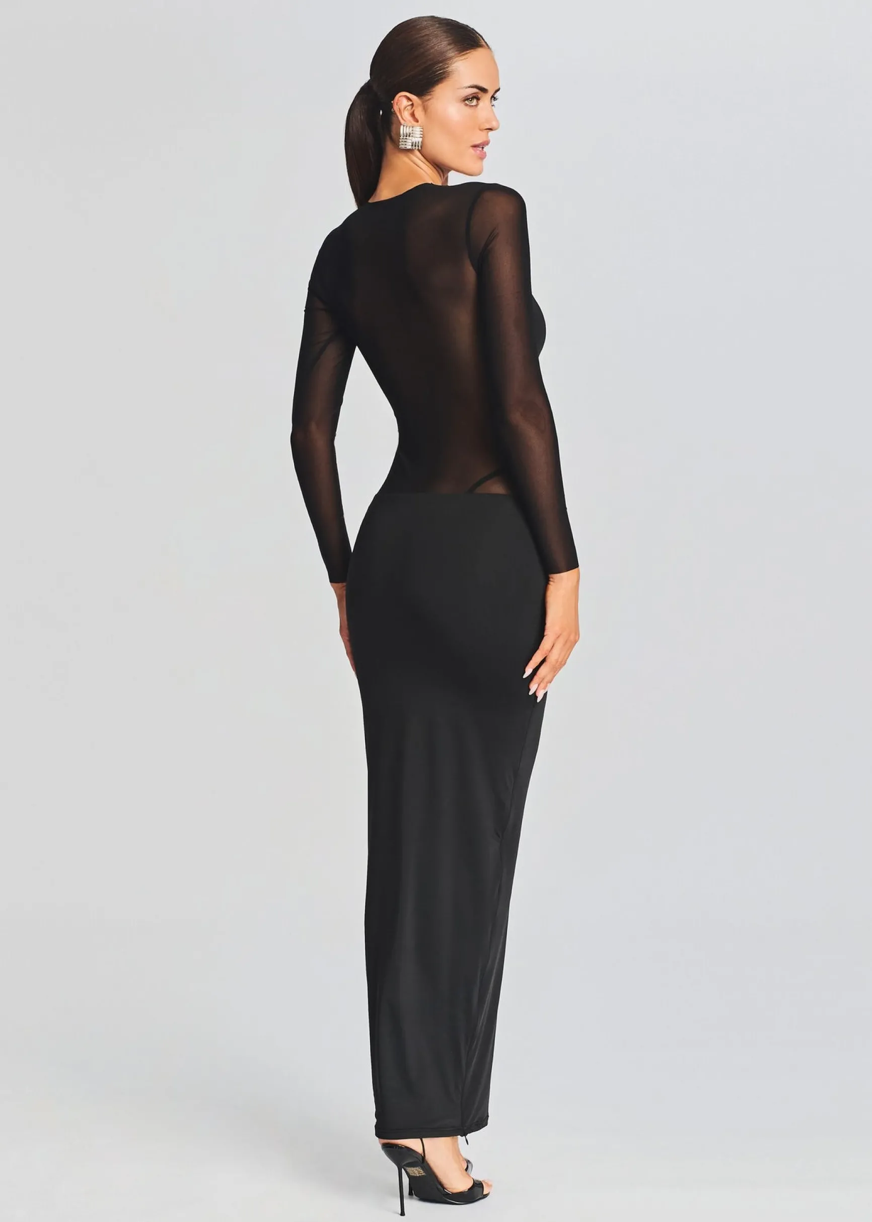 silver_maxi_dress_3.webp Sheer Bliss*Retrofete Silver Maxi Dress Black