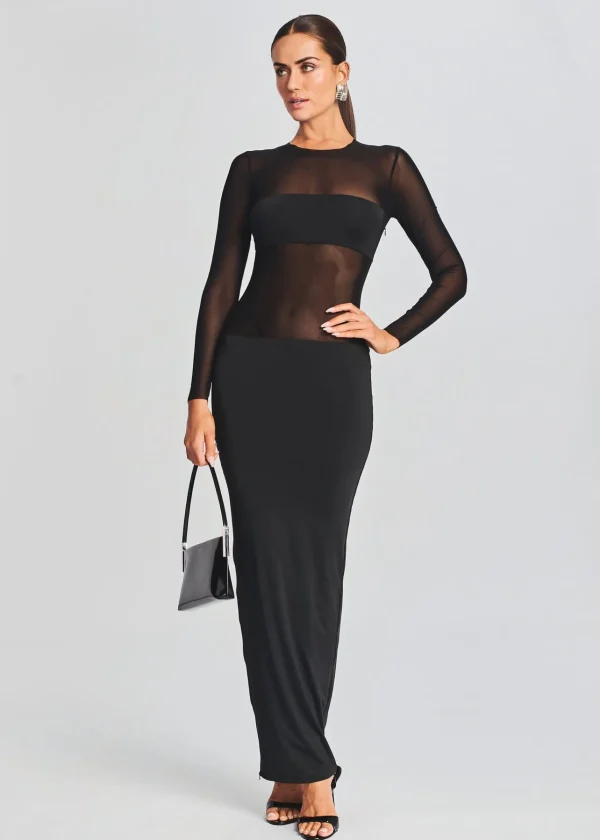 Maxi*Retrofete Silver Maxi Dress Black