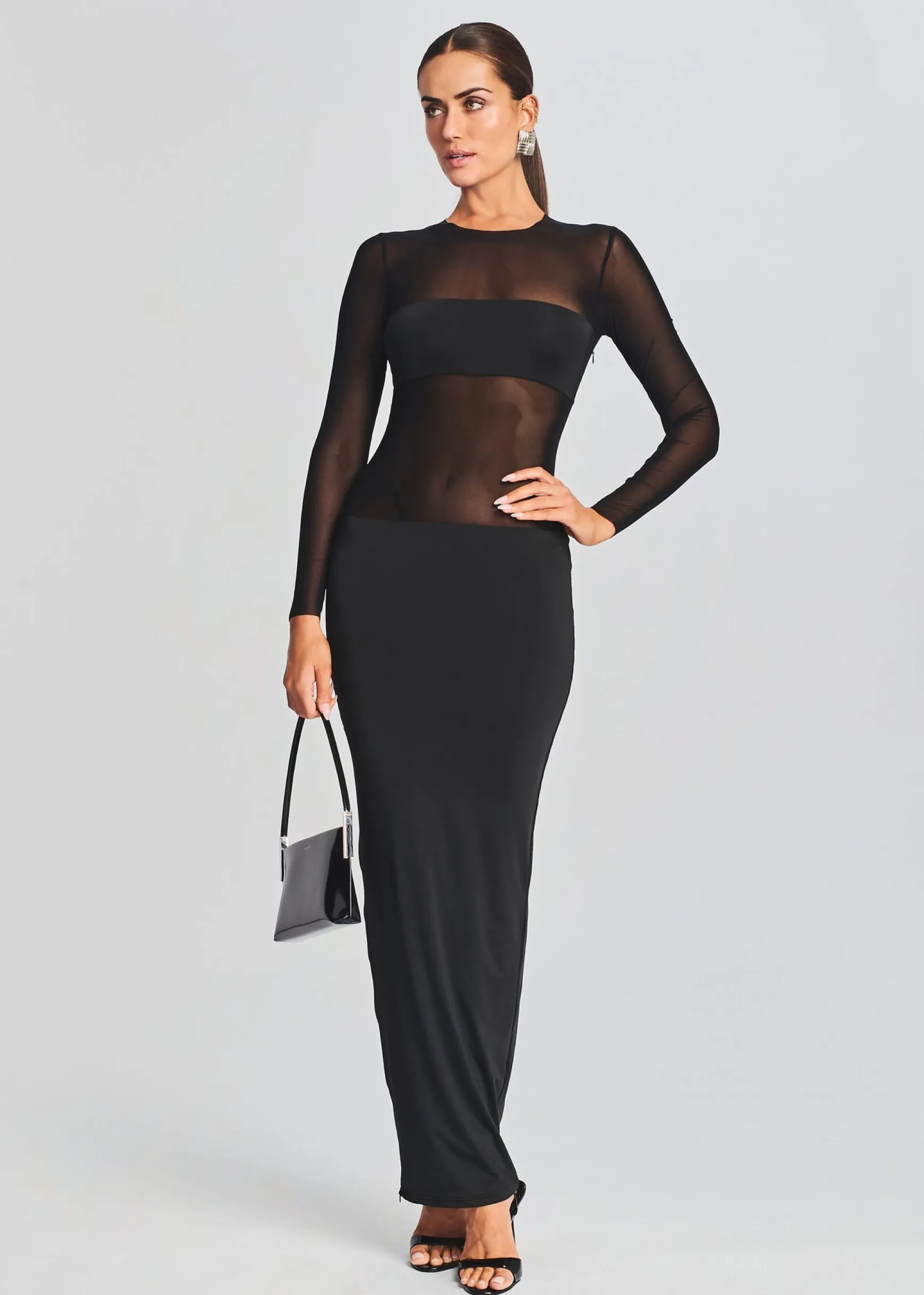 silver_maxi_dress_4.webp Sheer Bliss*Retrofete Silver Maxi Dress Black