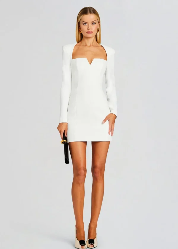 Dresses*Retrofete Simone Mini V Dress White