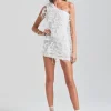 Honeymoon Looks*Retrofete Sina Feather Dress White/Silver