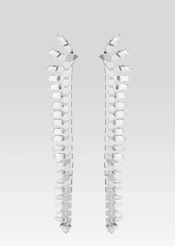Coming Soon*Retrofete Snake Skin Crystal Earrings Silver