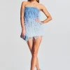 RETROFÊTE*Retrofete Sofia Feather Dress White/Ombre