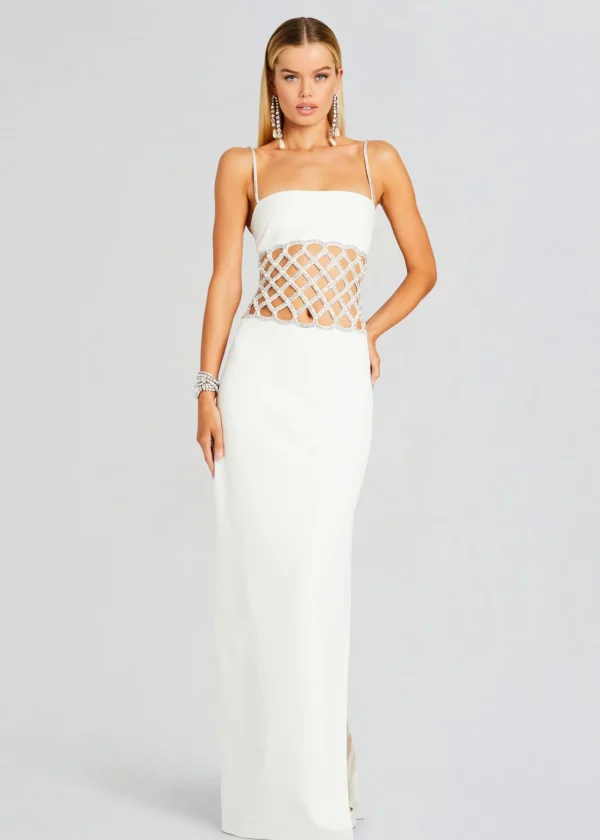 Gowns*Retrofete Solene Dress White/Crystal