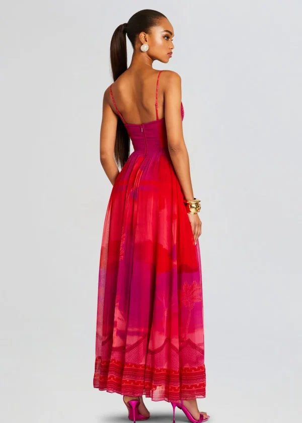 Tropical Hues*Retrofete Soma Long Dress Multicolor
