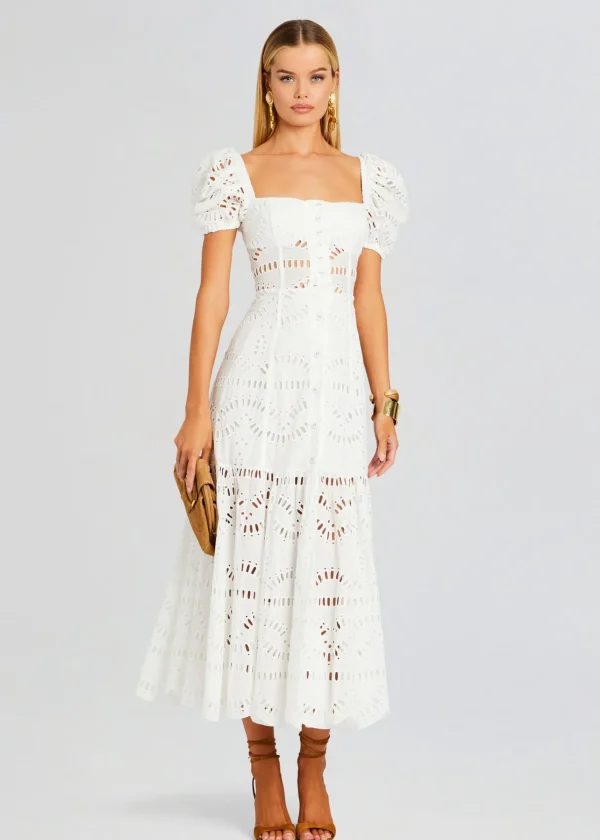 The Destination Bride*Retrofete Spiana Long Dress White Samoa