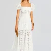 Honeymoon Looks*Retrofete Spiana Long Dress White Samoa