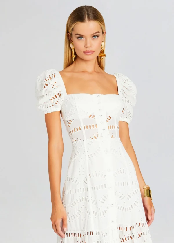 Maxi*Retrofete Spiana Long Dress White Samoa