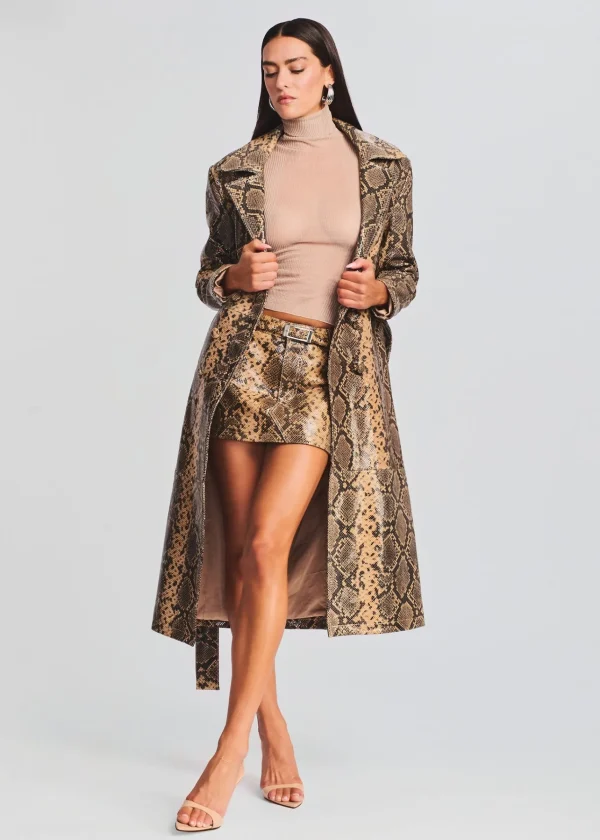 Outerwear*Retrofete Steffan Leather Coat Tannin Snake