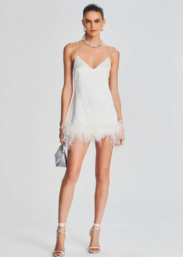 Rehearsal Dinner*Retrofete Susana Feather Dress White