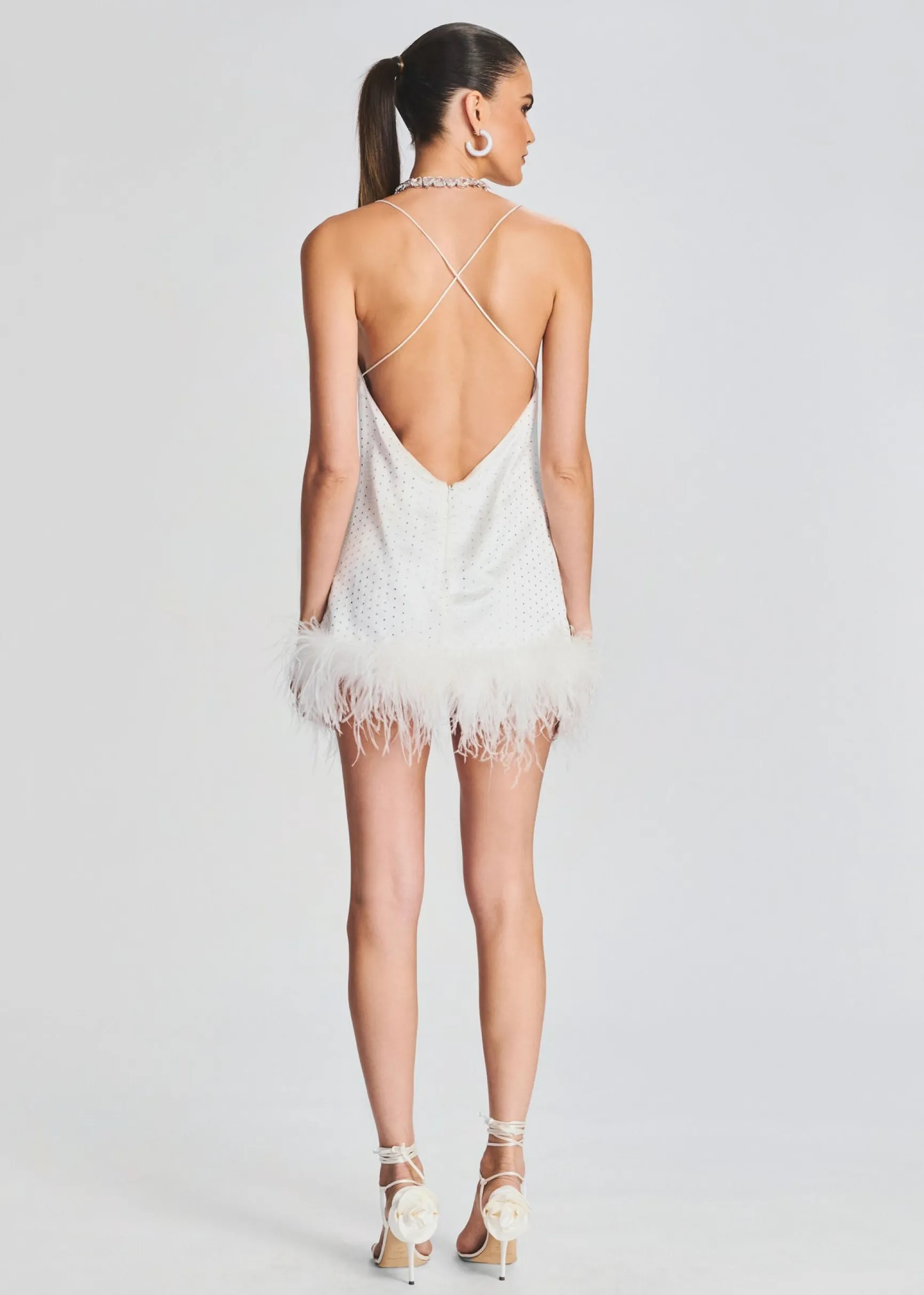susana_feather_dress_3-4.webp RETROFÊTE*Retrofete Susana Feather Dress White